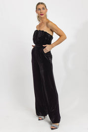 Festive Fling Black Velvet Jumpsuit - Final Sale