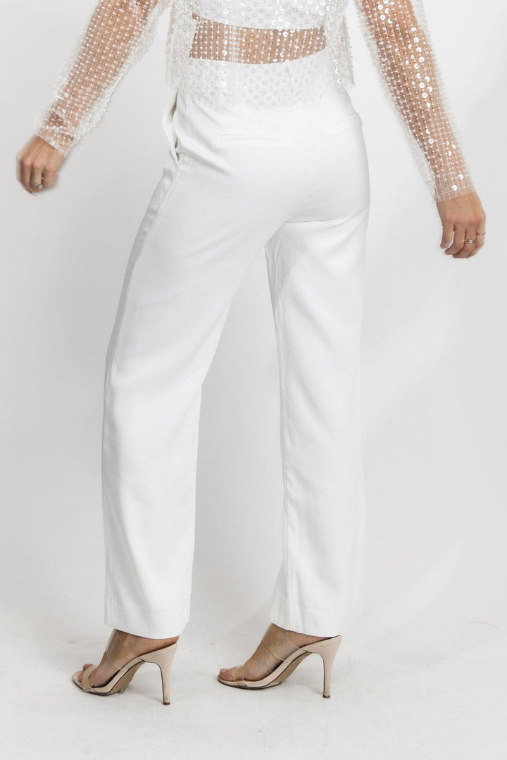 Party Prism White Satin Pants - Final Sale