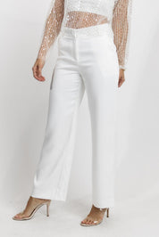 Party Prism White Satin Pants - Final Sale