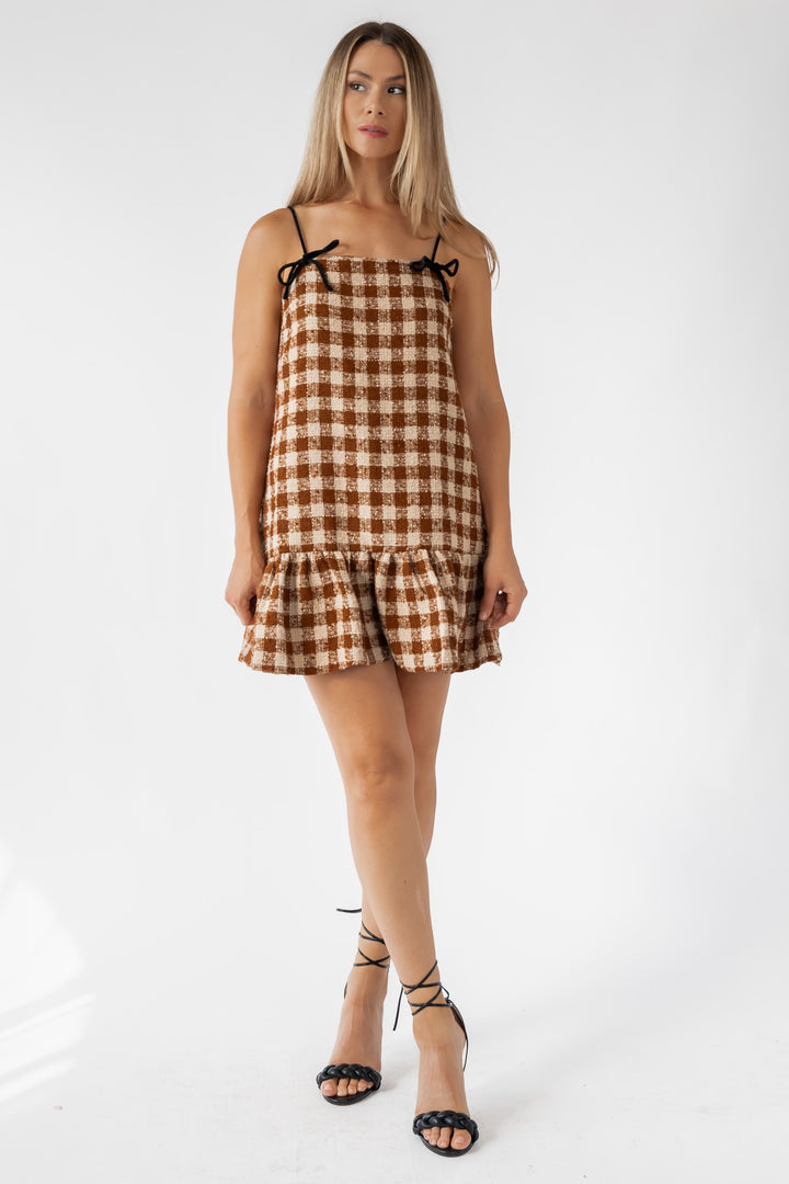 Hudgens Bow Trim Tweed Dress - Final Sale