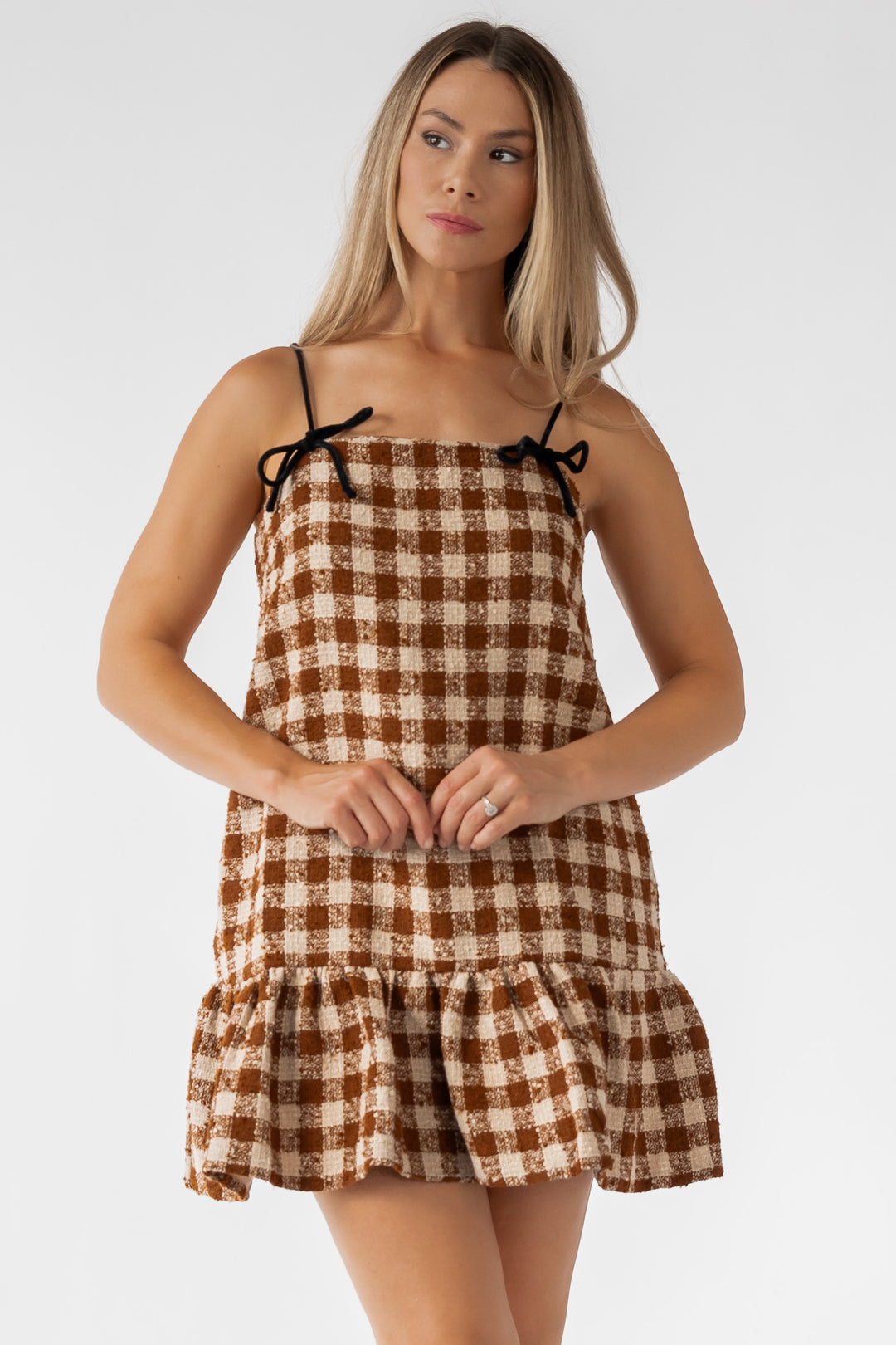 Hudgens Bow Trim Tweed Dress - Final Sale