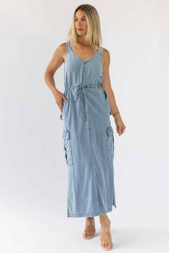 Huxley Blue Denim Midi Dress - Final Sale