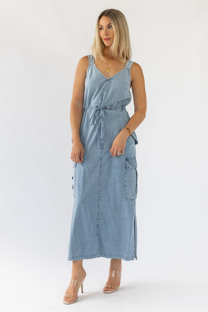 Huxley Blue Denim Midi Dress - Final Sale