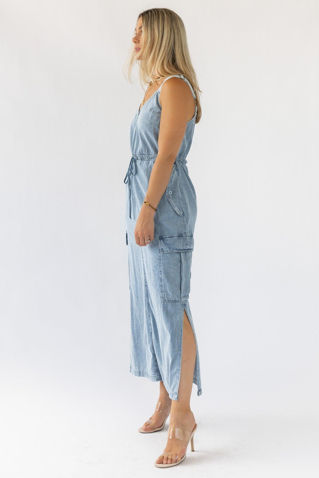 Huxley Blue Denim Midi Dress - Final Sale