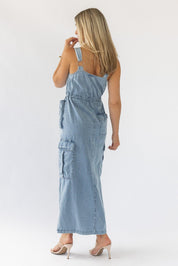 Huxley Blue Denim Midi Dress