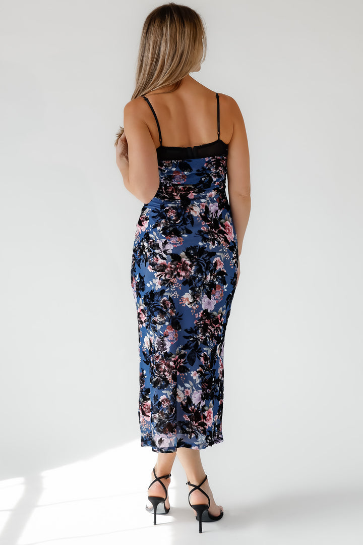 Inez Blue Floral Maxi Dress