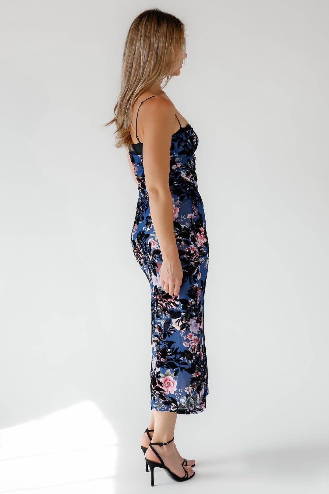 Inez Blue Floral Maxi Dress