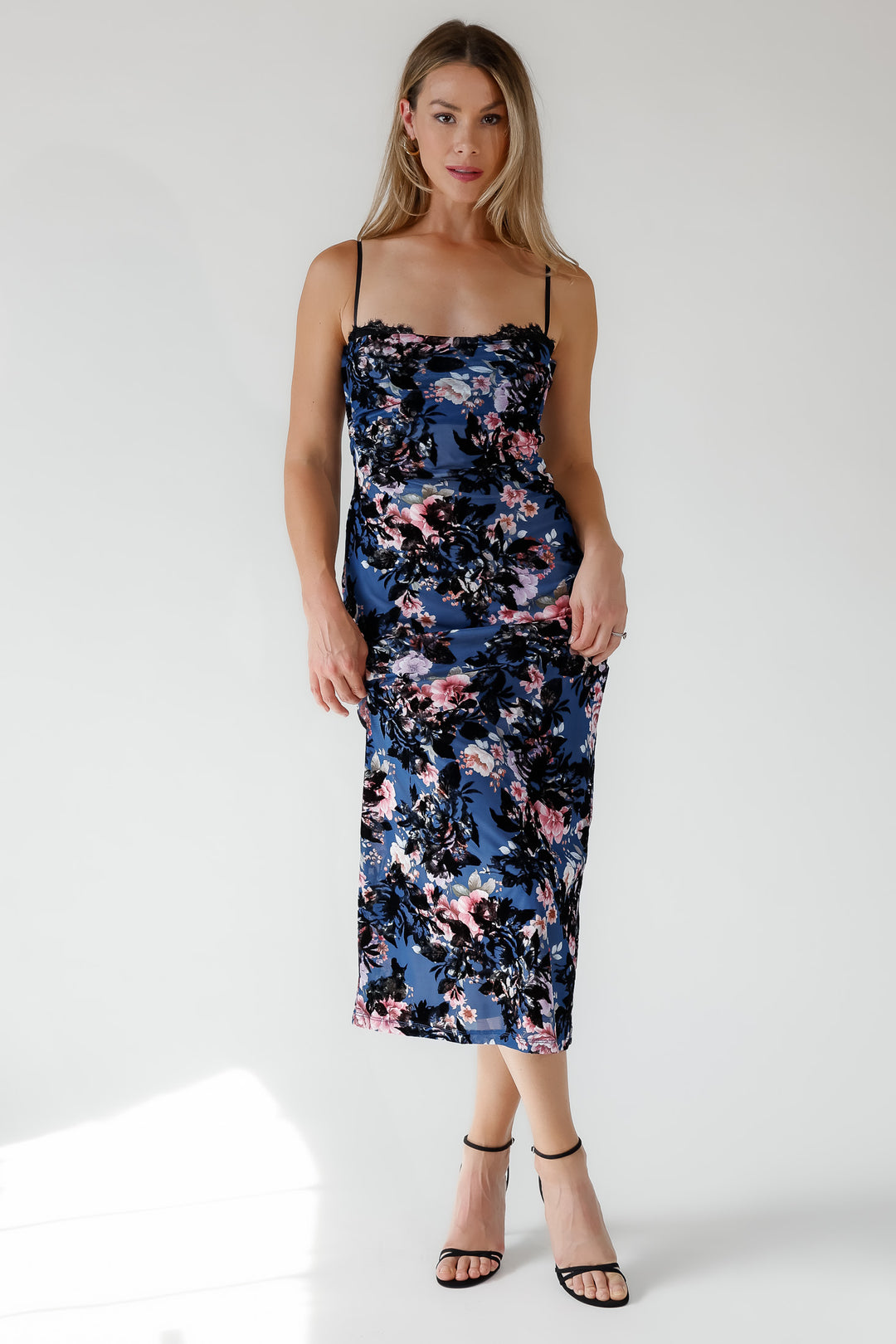 Inez Blue Floral Maxi Dress