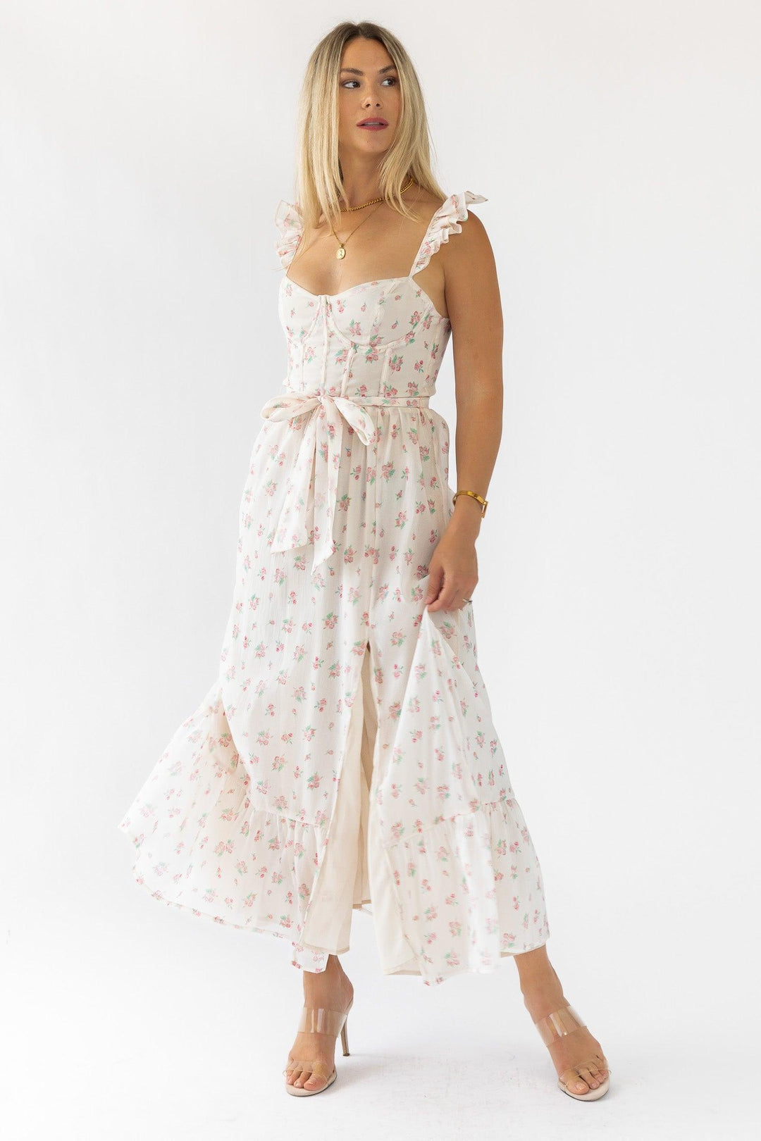 Jesse Blush Floral Corset Dress - Final Sale