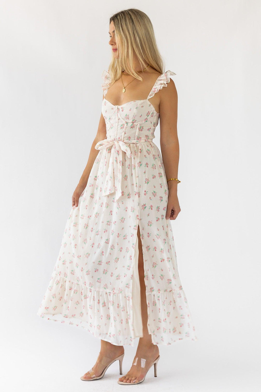 Jesse Blush Floral Corset Dress - Final Sale