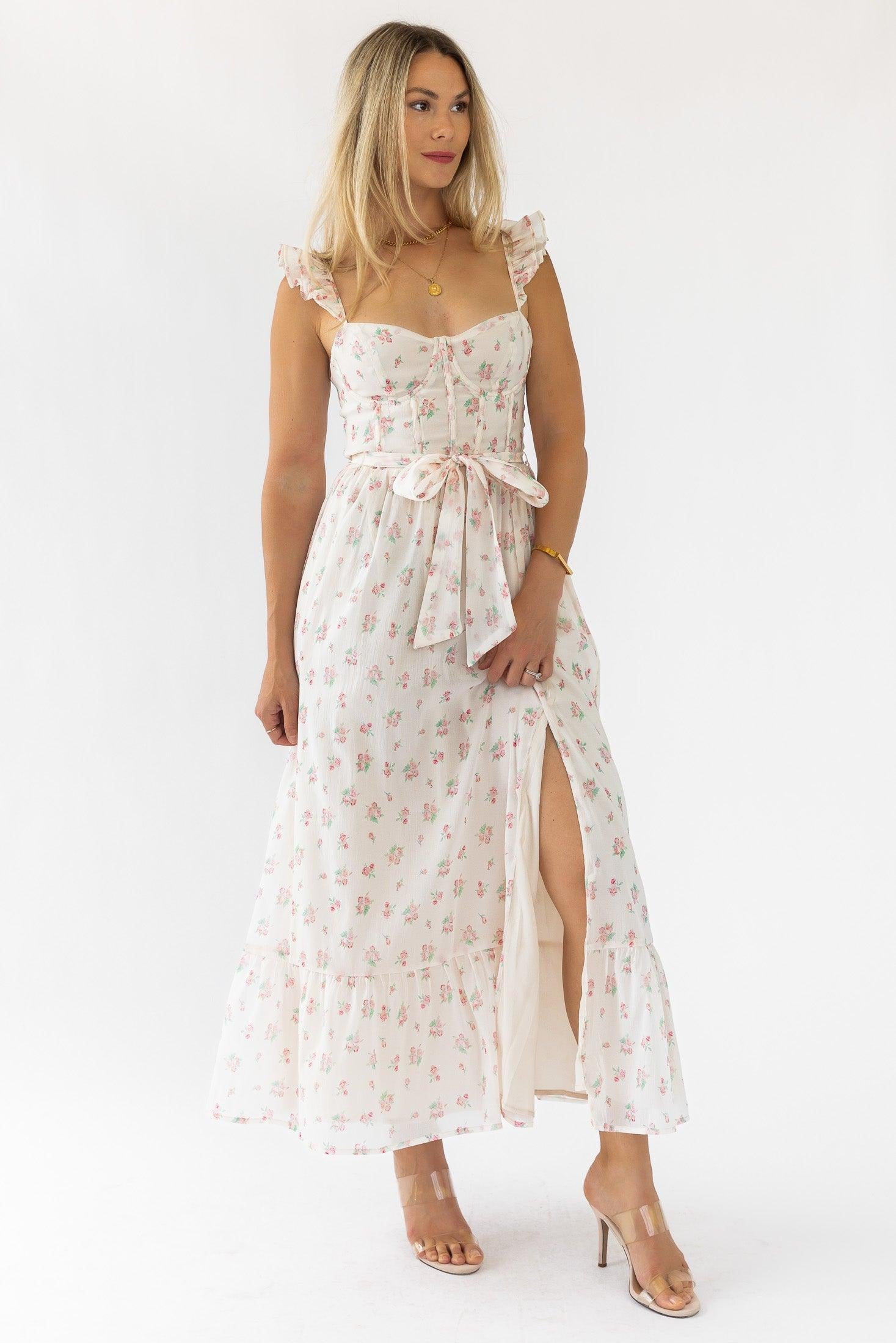 Jesse Blush Floral Corset Dress