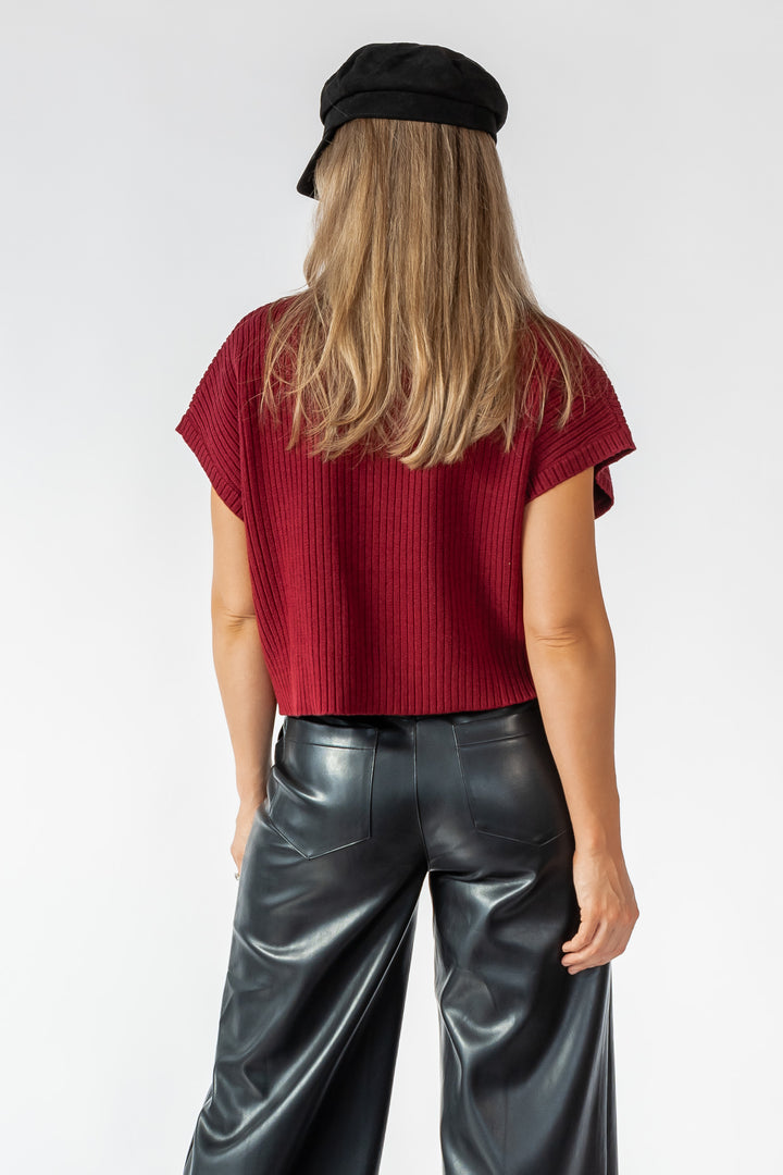 Joliet Ruby Pocket Cropped Sweater