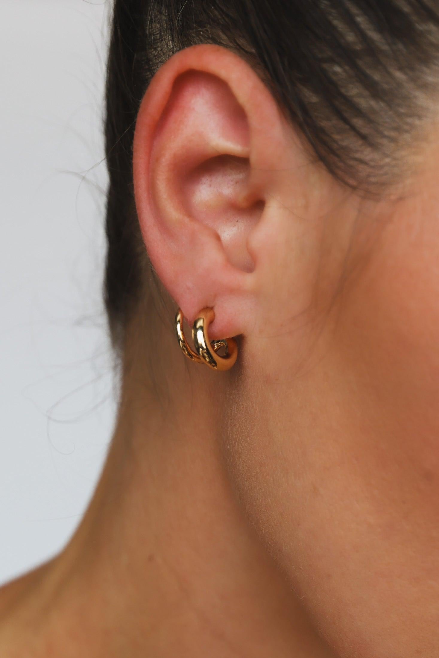 Kary Gold Double Hoop Earrings - Final Sale