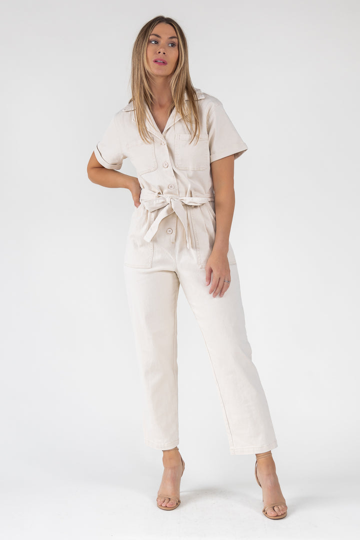 Kendall Cream Washed Jumpsuit