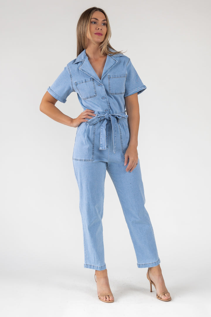 Kendall Denim Washed Jumpsuit