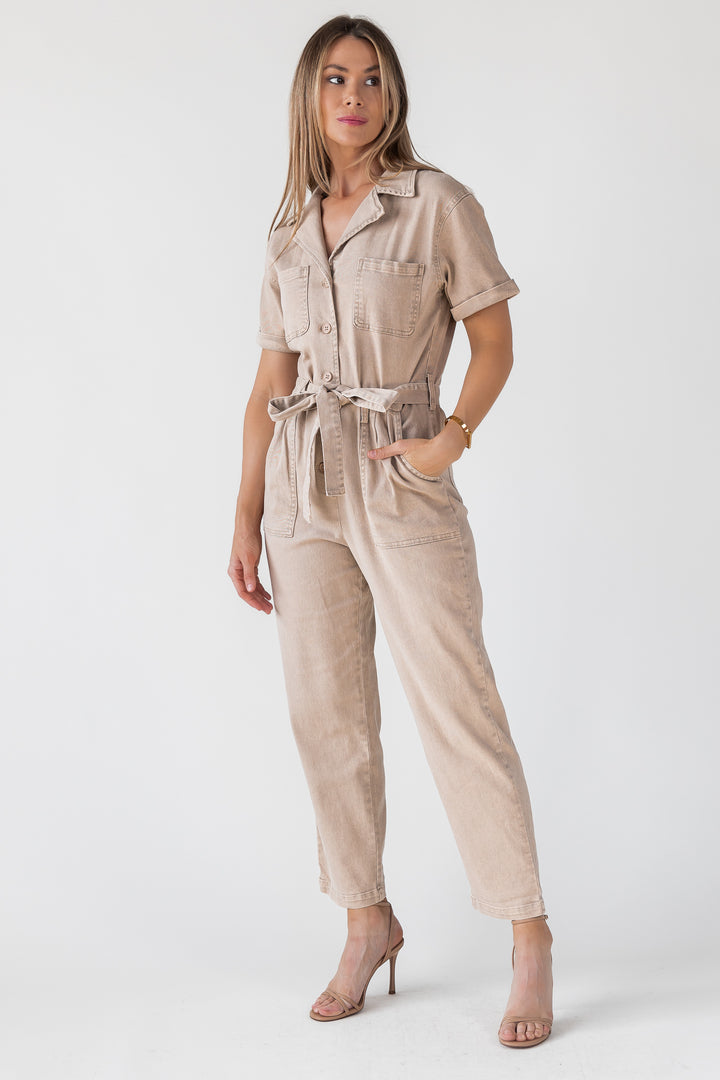 Kendall Khaki Washed Jumpsuit