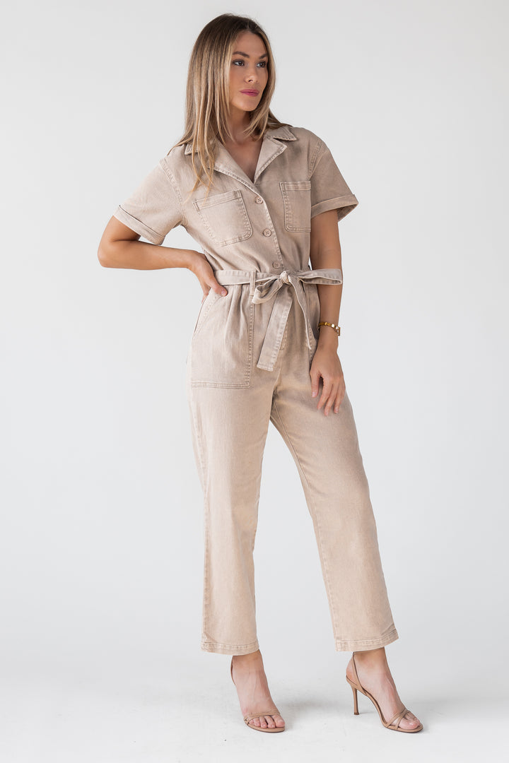 Kendall Khaki Washed Jumpsuit