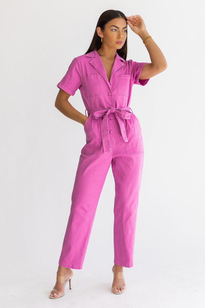 Kendall Pink Washed Jumpsuit - Final Sale