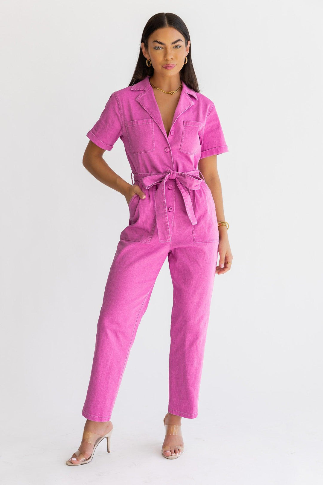 Kendall Pink Washed Jumpsuit - Final Sale