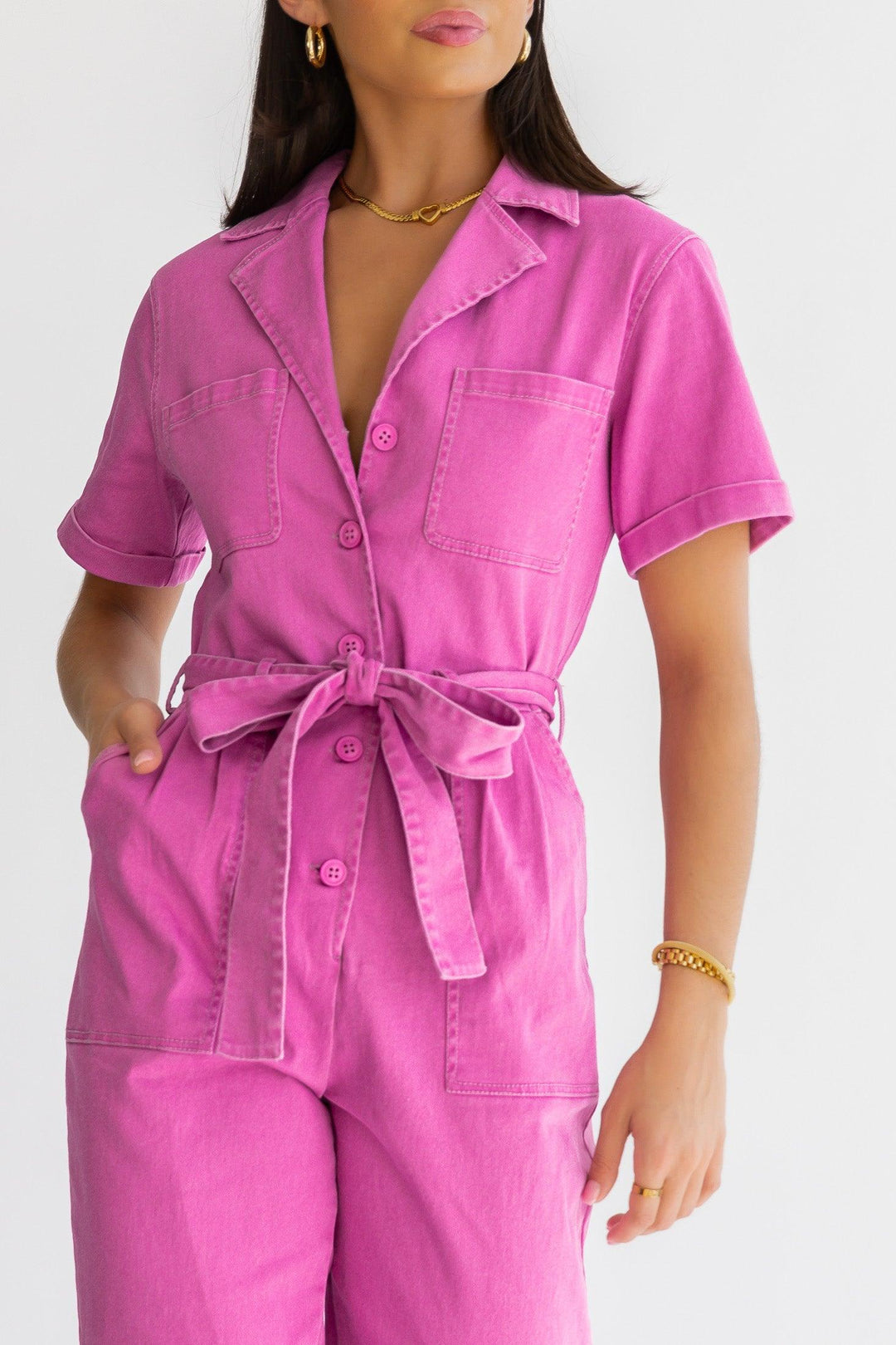 Kendall Pink Washed Jumpsuit - Final Sale