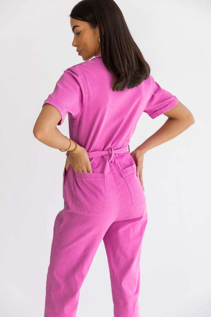 Kendall Pink Washed Jumpsuit - Final Sale