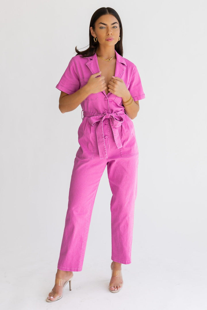 Kendall Pink Washed Jumpsuit - Final Sale