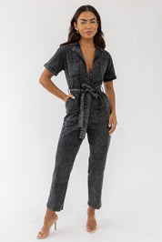 Kendall Black Washed Jumpsuit - Final Sale