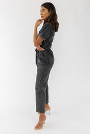 Kendall Black Washed Jumpsuit - Final Sale