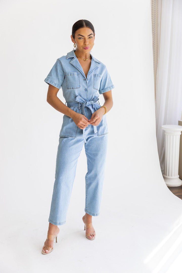 Kendall Denim Washed Jumpsuit - Final Sale