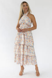 Kiera Floral Halter Midi Dress - Final Sale