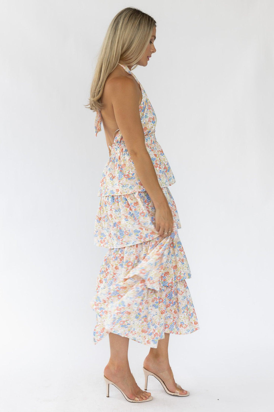 Kiera Floral Halter Midi Dress - Final Sale