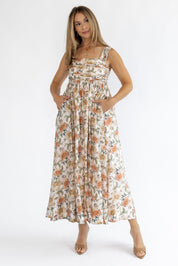 Kirby Floral Ruched Midi Dress