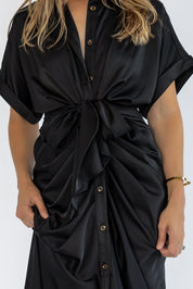 Knotty Looks Black Midi Dress