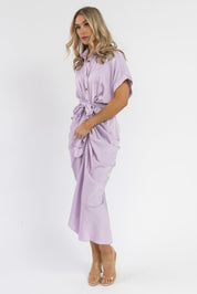 Knotty Looks Lavender Midi Dress