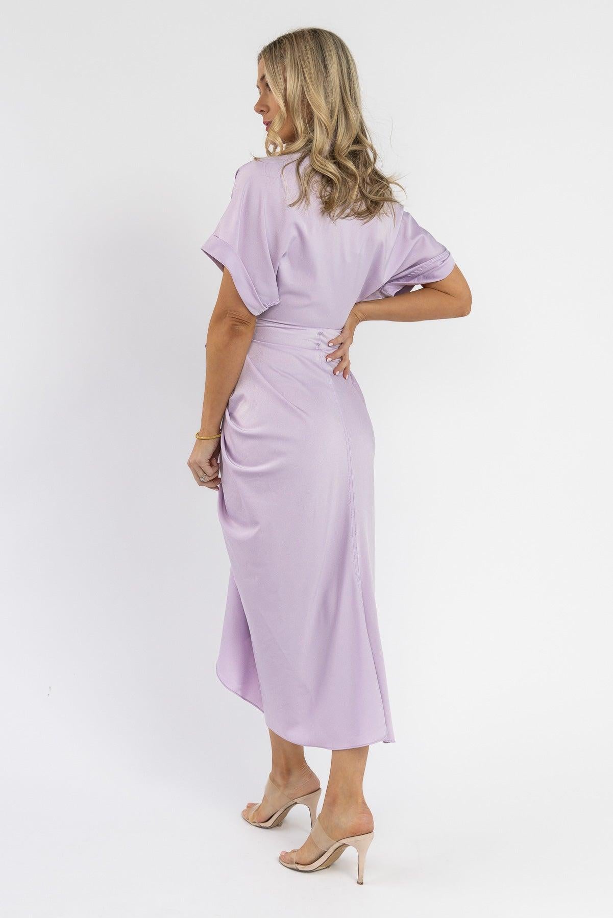 Knotty Looks Lavender Midi Dress