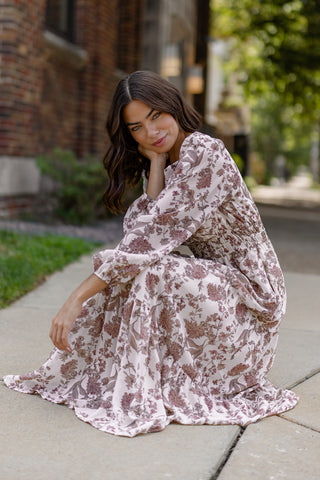 Ember Maxi Dress - Cream Floral
