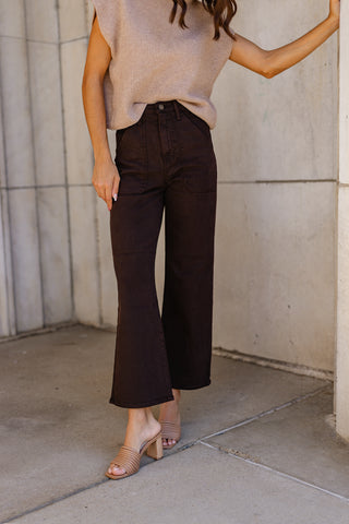 Marney Wide Leg Jean - Chocolate