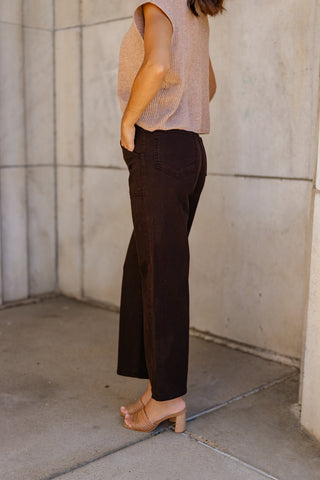 Marney Wide Leg Jean - Chocolate