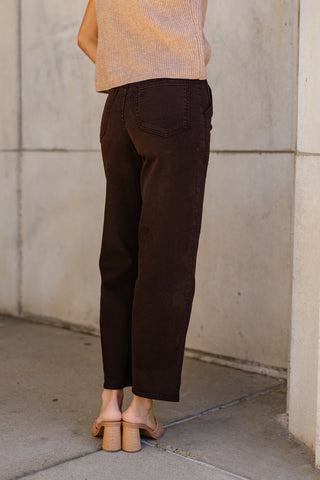 Marney Wide Leg Jean - Chocolate