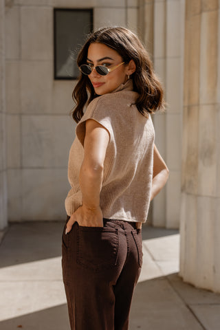 Odette Knit Sweater - Taupe