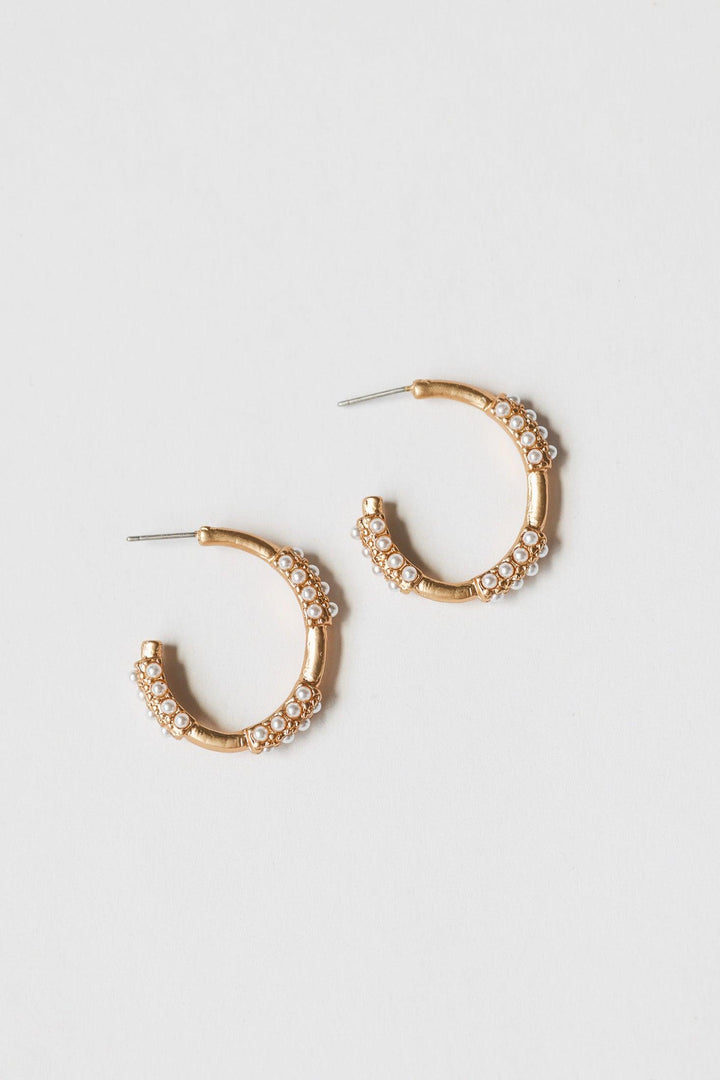 Landon Gold Pearl Earrings - Final Sale