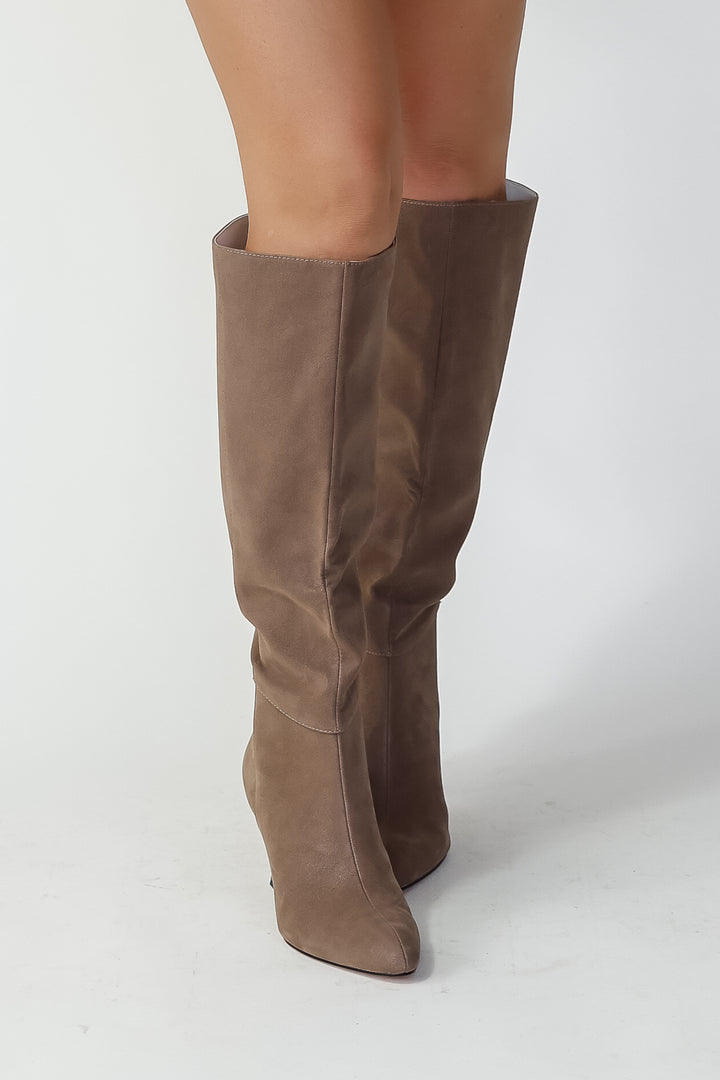 Lexington Taupe Knee High Boot - Final Sale