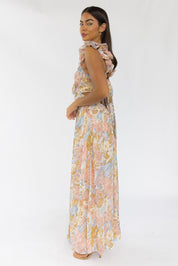 Liana Pink Floral Cutout Maxi Dress - Final Sale