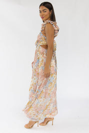 Liana Pink Floral Cutout Maxi Dress - Final Sale