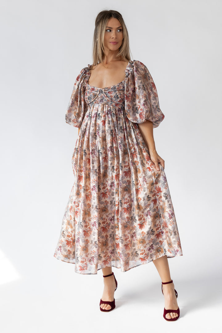 Liliane Floral Smocked Midi Dress