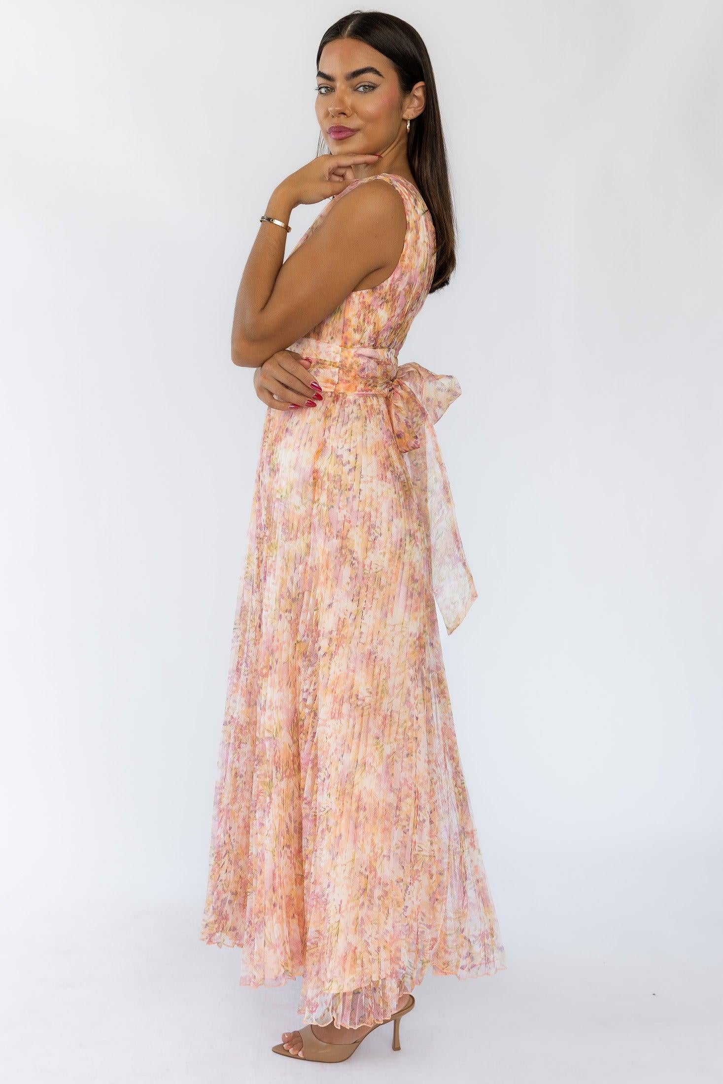 Malena Floral V-Neck Maxi Dress - Final Sale