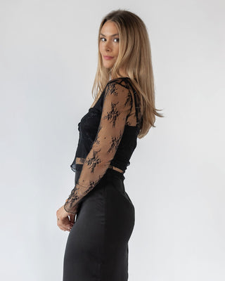 Melody Black Lace Top