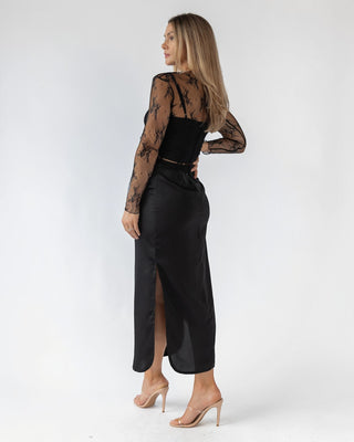 Melody Black Lace Top