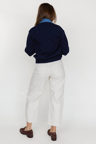 Merritt Collar Sweater - Navy/Denim