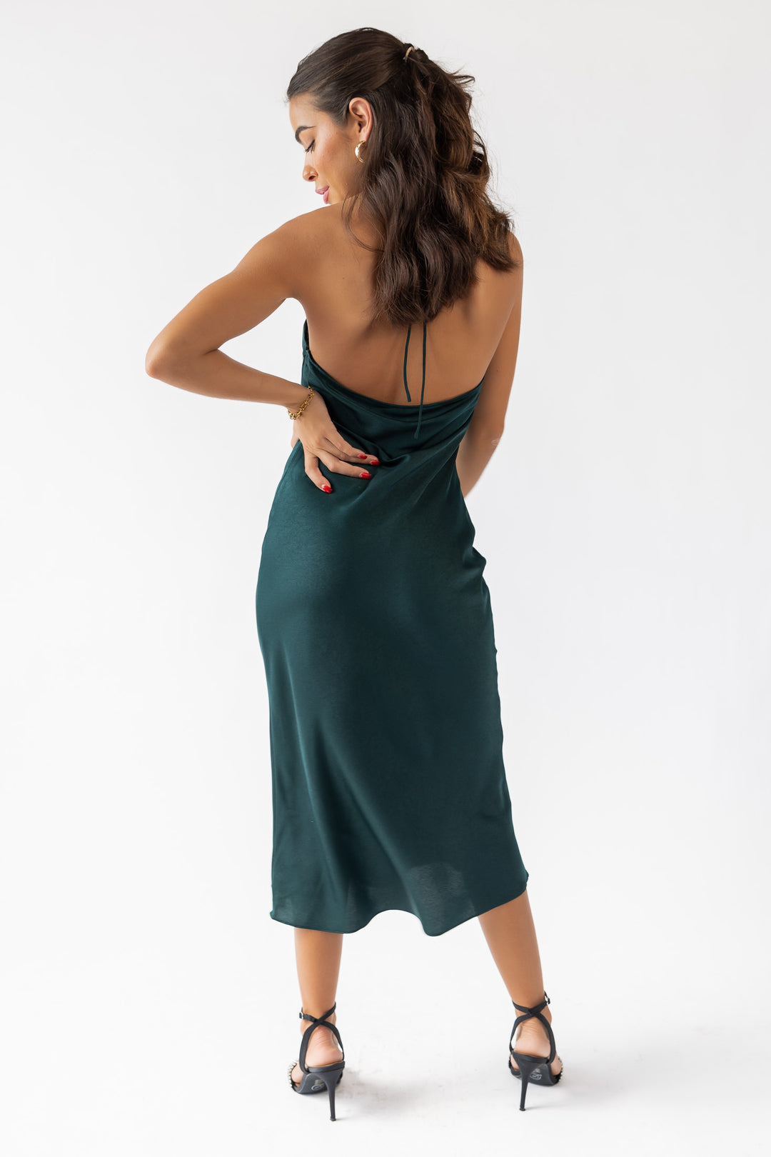 Mira Green Halter Maxi Dress